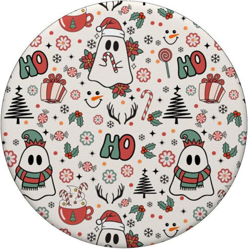 Spooky Ghost Cute Christmas Ho Ho Merry Holiday Retro Pastel PopSockets Standard PopGrip