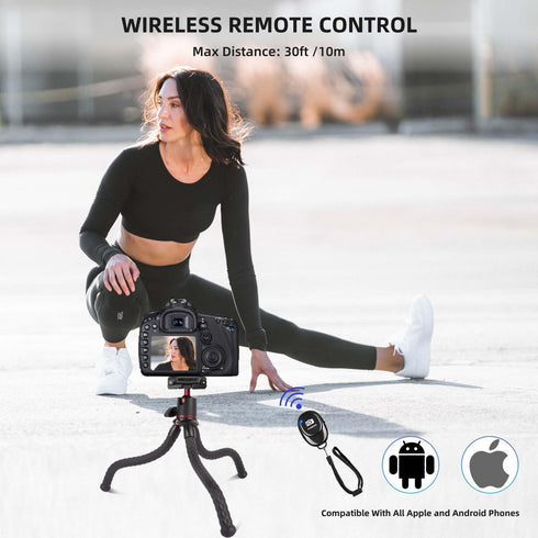 Flexible Phone Tripod for GoPro, Mini Camera Stand with Remote, Tripod Holder for iPhone Samsung Streaming