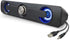 Desktop Compact Wired Multimedia Mini Stereo Sound Bar, USB Powered, 3.5mm Audio Jack, Blue LED, 2.5 Watts