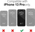 oakxco Thin Slim Clear case for iPhone 13 Pro, Transparent Hybrid Hard Shell Plastic & Soft Silicone Rubber Bumper, Non-Yellow Acrylic Protective Lightweight Cover for Women, Black