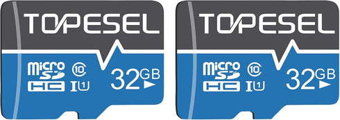 TOPESEL 32GB Micro SD Card 2 Pack, UHS-I TF Card Class 10 for Camera/Drone/Dash Cam
