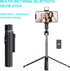 Ambertronix 40” Selfie Stick Tripod Quadrapod, Wireless Bluetooth Remote, Onboard Light, Compatible with iPhone &