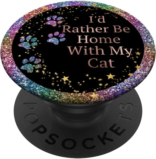 Purple Cat Paw Print Funny Sayings PopSockets Adhesive PopGrip