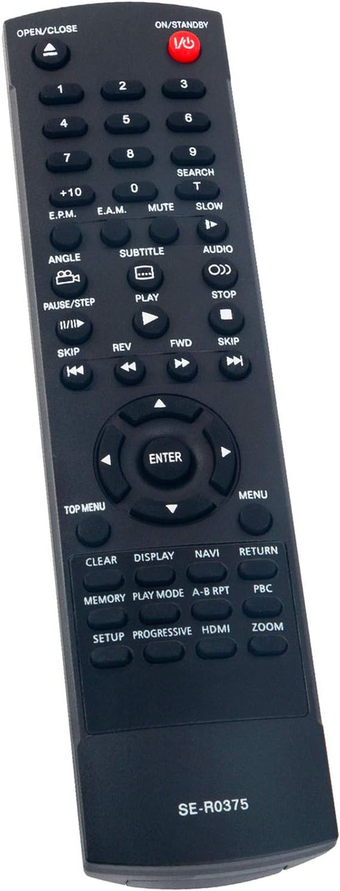 New SE-R0375 Replacement Remote Control for Toshiba DVD Player Models: SD-K1000, SD-K1000K, SDK1000