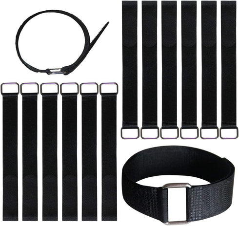 12 Pack 12 inch Reusable Fastening Cable Straps - Hook and Loop Fixing Straps