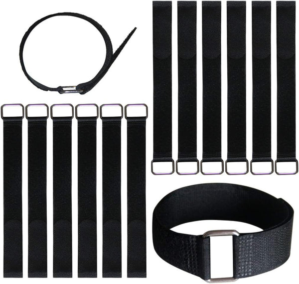 12 Pack 12 inch Reusable Fastening Cable Straps - Hook and Loop Fixing Straps