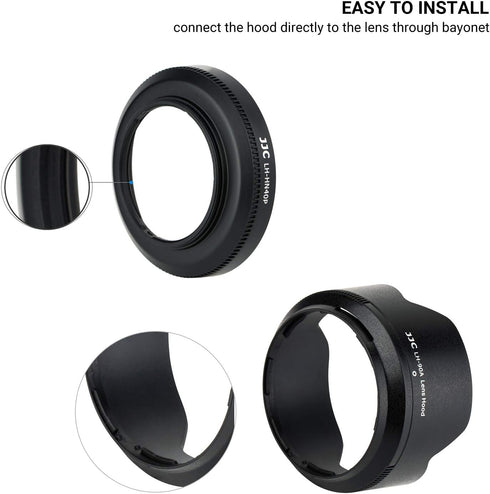 (1+1) Screw on + Bayonet Lens Hood Shade for Nikon Z30 Z50 Z fc Dual Lens Kit (Nikkor Z DX)