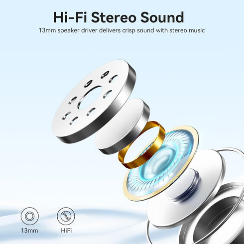 Wireless Earbuds, Bluetooth 5.3 Headphones with 40Hrs Playtime, Deep Bass Stereo, IP7 Waterproof Earphones
