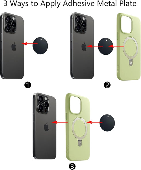BGJRBY Plate8Pack 8 Mount Metal for Magnetic Car Mount Phone Holder with Full Adhesive for Phone Magnet, X Round