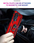 Androgate Compatible with Motorola Moto Edge 2021 Case, Military-Grade Metal Ring Kickstand, 15ft Drop Tested (Red)