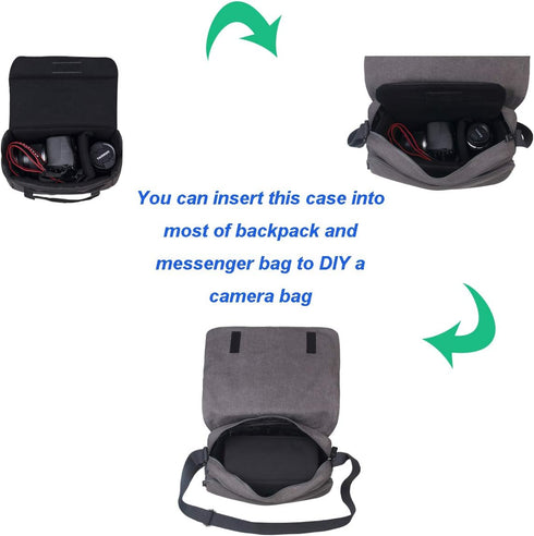 BOMKEE Camera Inserts - Padded Insert Liner for DSLR SLR Protective Bag, Waterproof Foldable Pouch for Lens Accessories