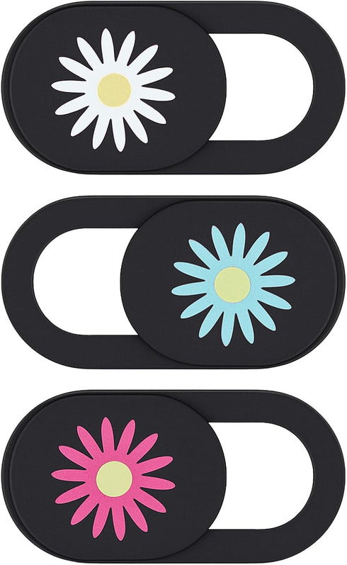 Styquenzer Cute Thin 0.7mm Flower Laptop Camera Cover Slide, 3 PCS Computer Camera