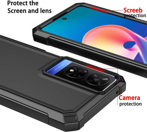 360 Full-Body Soft TPU Bumper Case for TCL 50 XE with Tempered Glass Screen Protector, Shockproof Protective Cover,