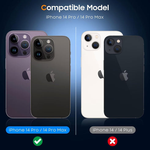 UniqueMe Camera Lens Protector for iPhone 14 Pro Max/Pro - 3 Pack, Tempered Glass, Scratch-Resistant, Case Friendly,
