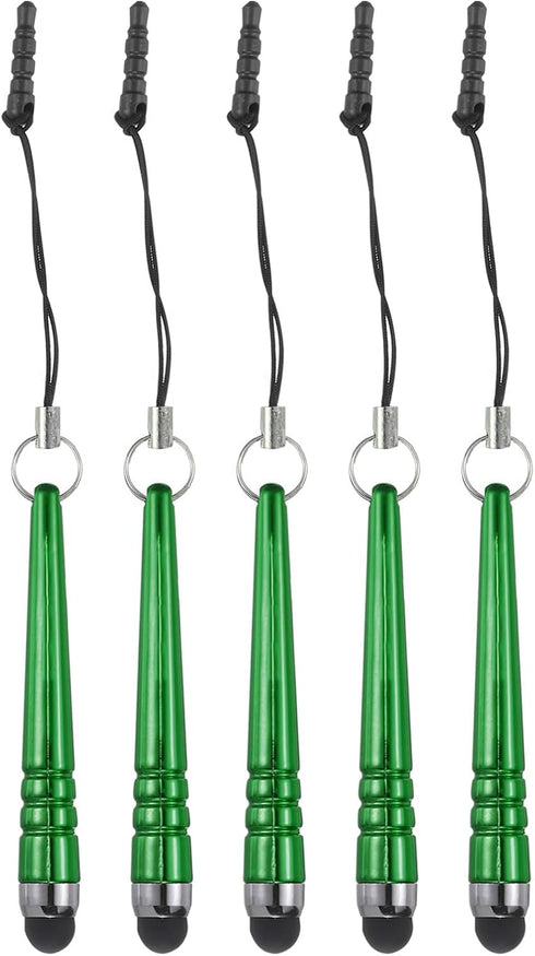 MECCANIXITY 5pcs Metallic Stylus Pen, Aluminum Alloy Mini Metal Capacitive Pens for All Touchscreen Devices, Green