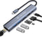 USB Hub 3.0, 7 in 1 Docking Station with 1000M Ethernet, 4K HDMI, 2 USB3.0, 100W PD, SD/TF Card Reader