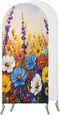 Jnbasdffb Vintage Flowers Wedding Arch Cover,Stretchy Spandex Arch Backdrop Stand Covers 7.2 FT,Abstract