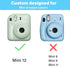 Rieibi Clear Case for Fuji Instax Mini 12, Hard Carrying Bag with Photo Storage Pocket & Shoulder Strap
