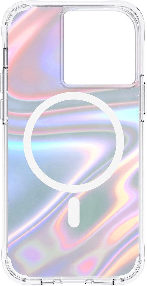 Case-Mate Soap Bubble iPhone 13 Pro Case, 10ft Drop Protection, Compatible with MagSafe, Luxury Iridescent Swirl Effect