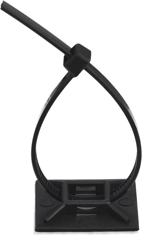 100 Pack Black Zip Tie Adhesive Mounts, Self Adhesive Cable Base Holders with Multi-Purpose Cable Tie