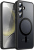 JETech Shockproof Magnetic Case for Samsung Galaxy S24 5G, Black, Translucent Matte Back, Compatible with MagSafe.