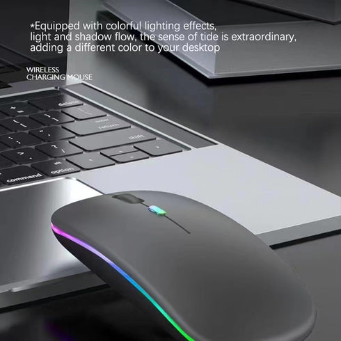 Guiheng 2 Pack Mouse,Portable(BT5.2+USB Wireless Bluetooth Mouse,LED Dual Mode Rechargeable Silent Slim Laptop