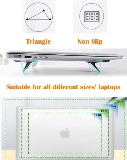 Generies Mini Laptop Stand, Ergonomic Foldable Portable Keyboard Riser, Invisible Cooling Laptop Holder (2PCS)