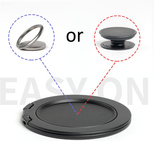 R Stand Phone Grip Magnetic Base for iPhone 12 13 14 Series, Compatible with MagSafe Cases, Removable Socket Grip Base