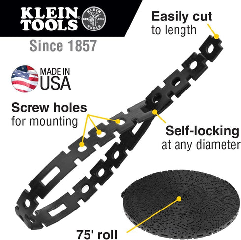Klein Tools 450-700 Stretch Cable Tie Roll, Cable Management for Cord and Wire with Dispenser Box