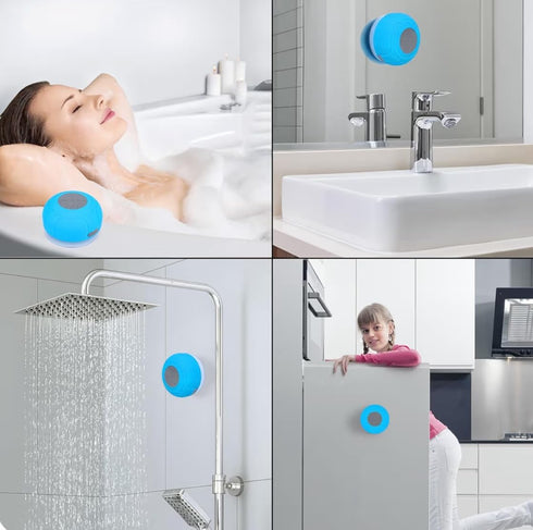 Generic IPX4 Waterproof Bluetooth Shower Speaker, Portable Wireless Speaker with Suction Cup, Blue