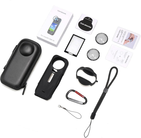 Vasgather 360 X5 Camera Accessory Kit for Insta - Lens Guards, Silicone Case, Camera Case (Black, Unisex)