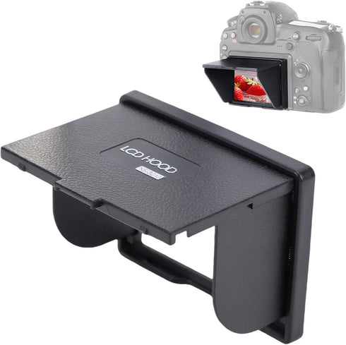 Camera LCD Sun Shade, Non Slip Camera LCD Viewfinder with Screen Protector, Secure Fit & Quick Disassembly, Foldable