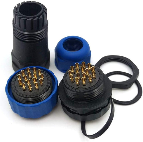 SD28 28MM IP68 16Pin Panel Mount Waterproof Wire Connector, Industrial Power Cable Connector