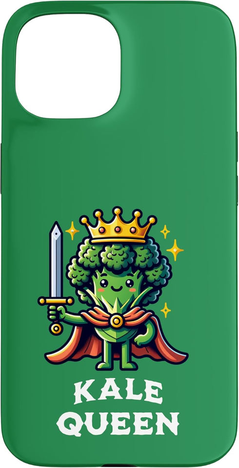 Kale Queen Funny Saying iPhone 15 Kale Queen Funny Quote Kale Lover Veggie Vegan Case