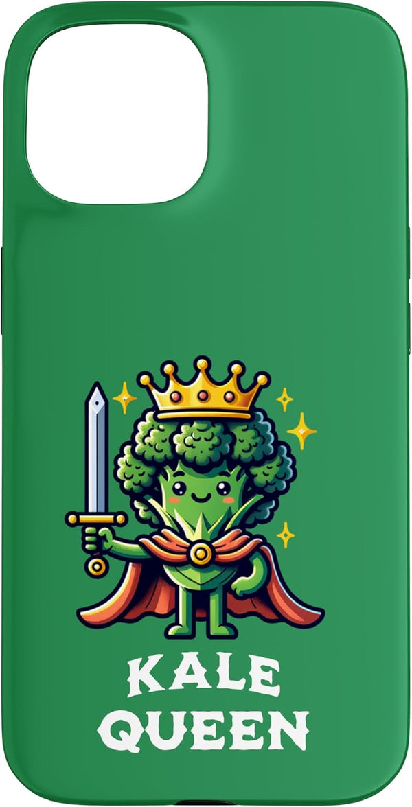 Kale Queen Funny Saying iPhone 15 Kale Queen Funny Quote Kale Lover Veggie Vegan Case