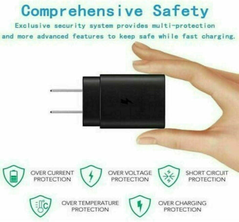 Type C Charger, 25W USB-C PD Fast Charging with 6ft Cable for Samsung Galaxy