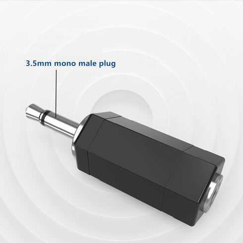 3.5mm Mono to Stereo Adapter, 2 Pack 3.5mm 1/8" Mono Male to TRS Stereo Female Jack for Headphone