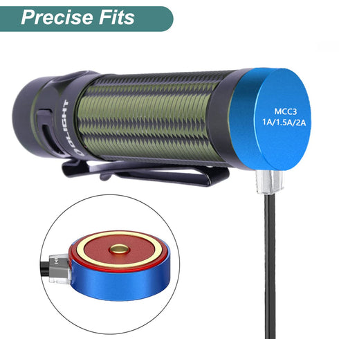 Kissmart MCC 3 Charger for Olight Odin/Odin Mini/PL-Pro/Baton3/Warrior Mini2, Replacement USB Charging Cable