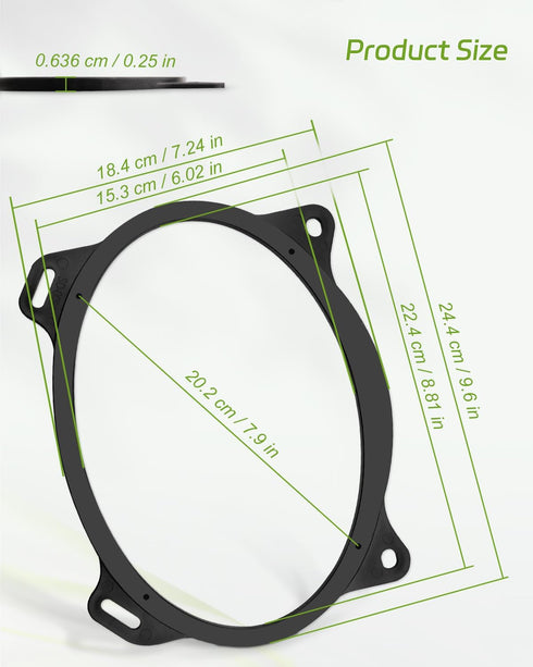 6x9 Inch Rear Deck Speaker Adapter Spacer Ring for Toyota Camry 2002-2011, Corolla 2003-2013, Solara 2004-2009