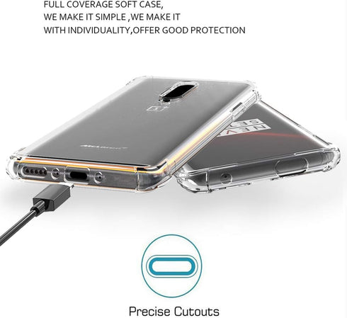 Osophter Clear Transparent Case for Oneplus 7T Pro - Reinforced Corners TPU Shock-Absorption Flexible Cell Phone Cover