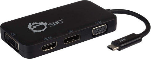 SIIG USB C to 4K HDMI/DisplayPort/VGA/DVI Multiport Adapter - Thunderbolt 3 Compatible, 4 in 1