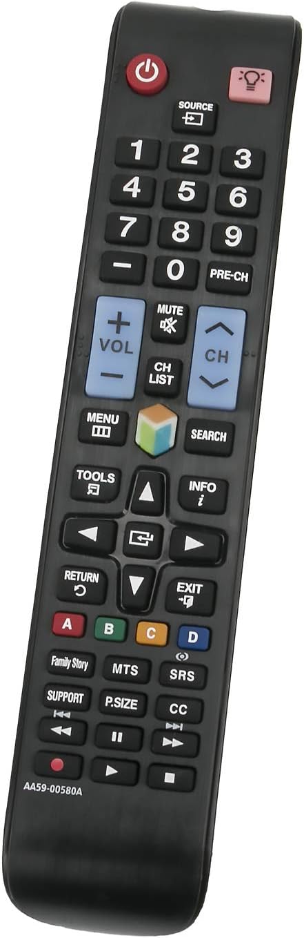AA59-00580A Replace Remote Compatible with Samsung Smart LED LCD TV Models UN60ES7500F, UN60ES8000F, and more