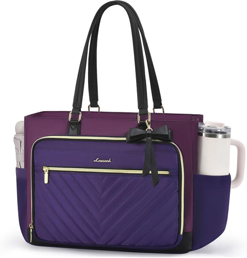 LOVEVOOK Laptop Tote Bag for Women, Work Bag for Teacher with Large Cup