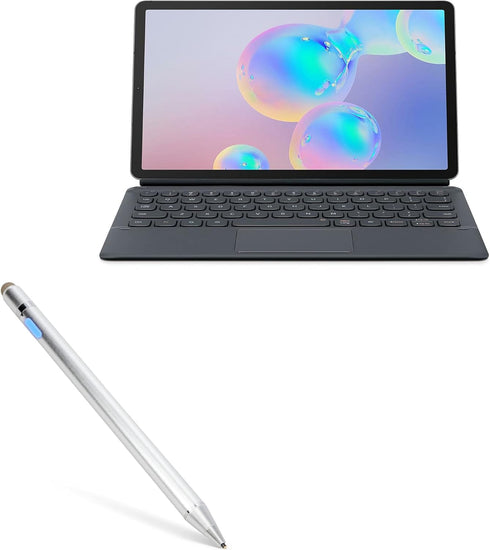 BoxWave AccuPoint Active Stylus Pen for Samsung Galaxy Tab S6, Electronic Stylus with Ultra Fine Tip, Metallic Silver