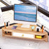 Triangle Monitor Riser, Cut Triangular Desktop Corner Stand with Drawers, Wooden Computer Stand for Office Organization