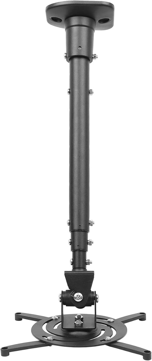 Full Motion Universal Ceiling Projector Mount Bracket - Adjustable Height, Extendable Arms, Rotating Swivel Mount