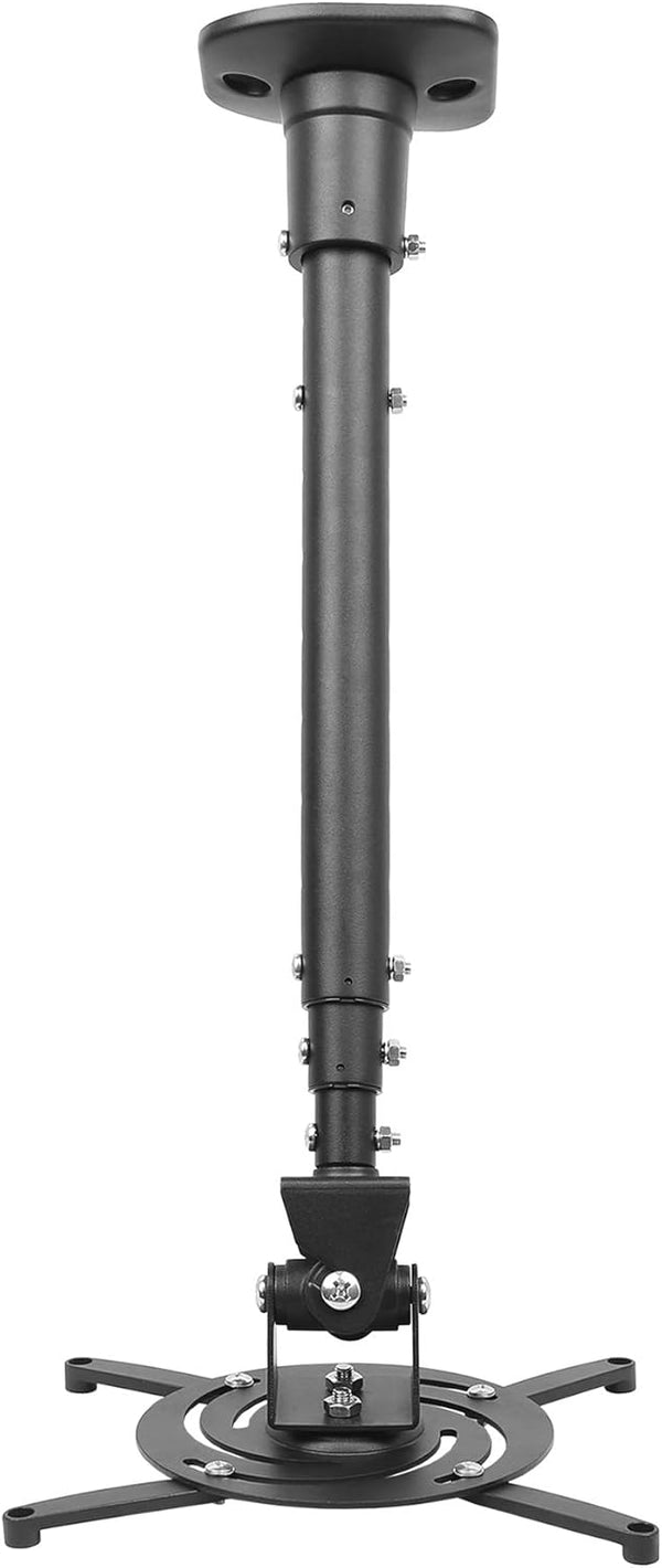 Full Motion Universal Ceiling Projector Mount Bracket - Adjustable Height, Extendable Arms, Rotating Swivel Mount