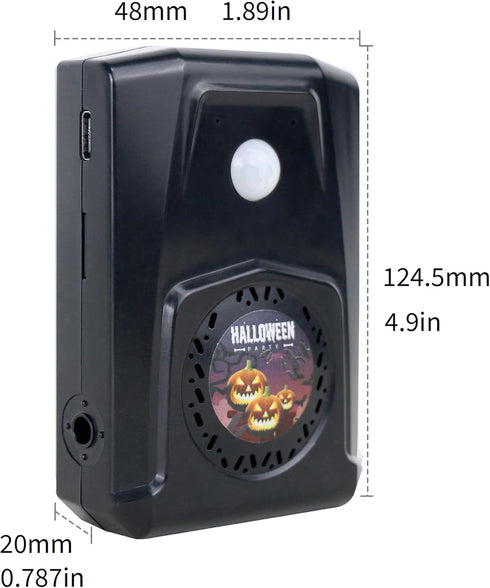 Waytronic MP3 90dB 13ft 120 Programmable Motion Sensor Voice Player, PIR Infrared Motion Activated Speaker with Custom