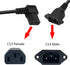 C14 to C13 Panel Mount Power Cable, 90 Degree Right IEC 320 C13 Female to C14 Male PDU Power Supply Extension Cord, 0.4m