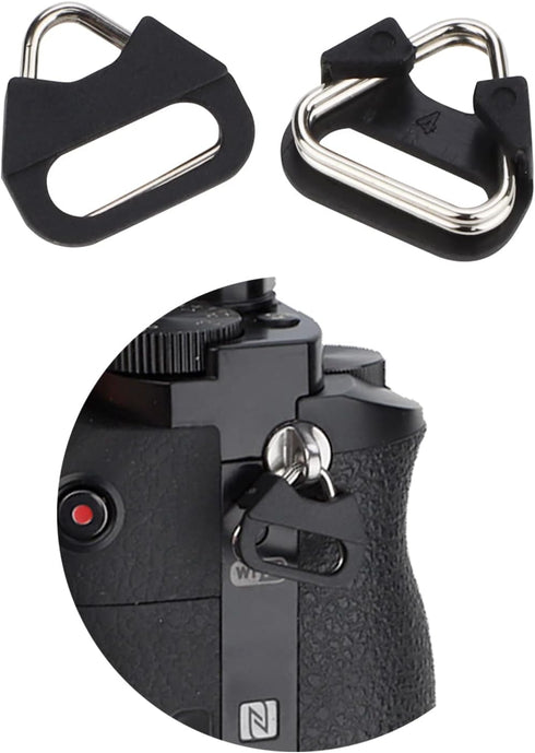 Stainless Steel Triangle Split Ring for Camera Strap Hook Lug Ring with Plastic Cap, 4 pcs for Belt Hook Lanyard